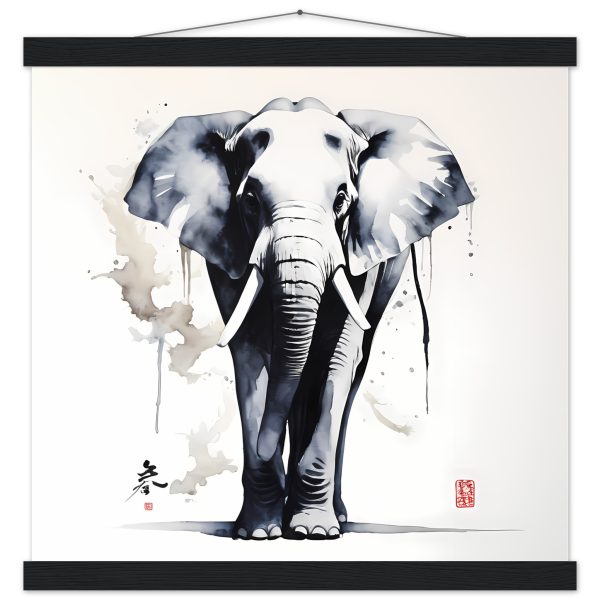 Harmony in Hues: The Majestic Zen Elephant Print 12