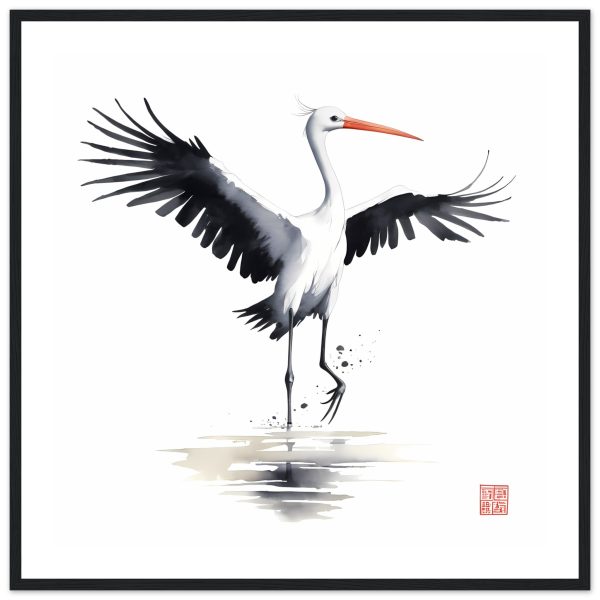 Captivating Flight: A Symphony of Elegance in a Crane Print 9