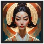 Enigmatic Elegance: Wooden Framed Poster of a Mysterious Beauty 6