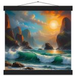 Ocean Bliss at Dawn – Premium Poster with Hanger 8