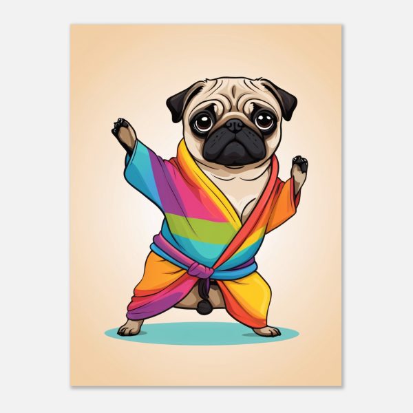 Rainbow Yoga Pug: A Colorful and Cute Artwork 10